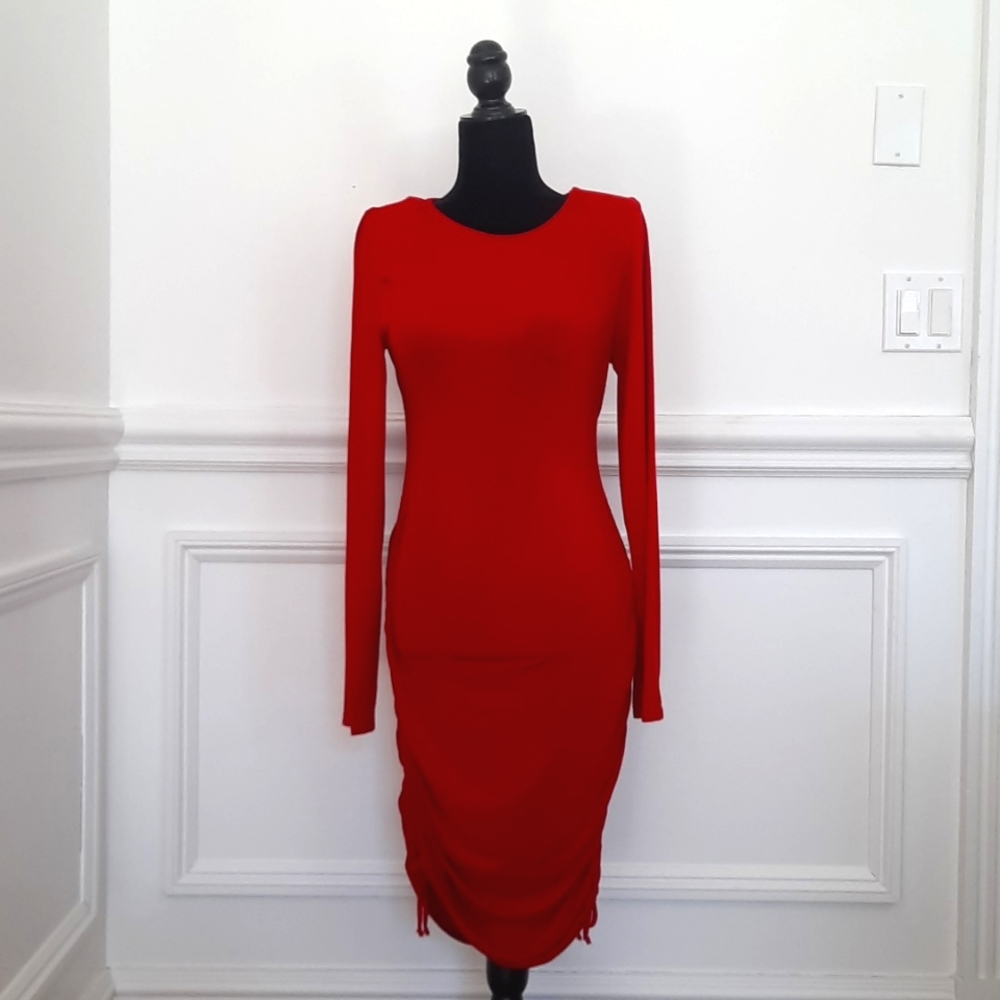 Midi long sleeve tee shirt dress